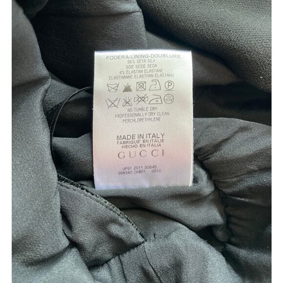 Gucci Dress Velvet Silk Wool Sleeveless Black V Neck LBD, Size Small, US4, IT40 - Picture 6 of 6